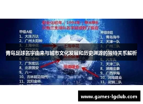 青岛足球名字由来与城市文化发展和历史渊源的独特关系解析
